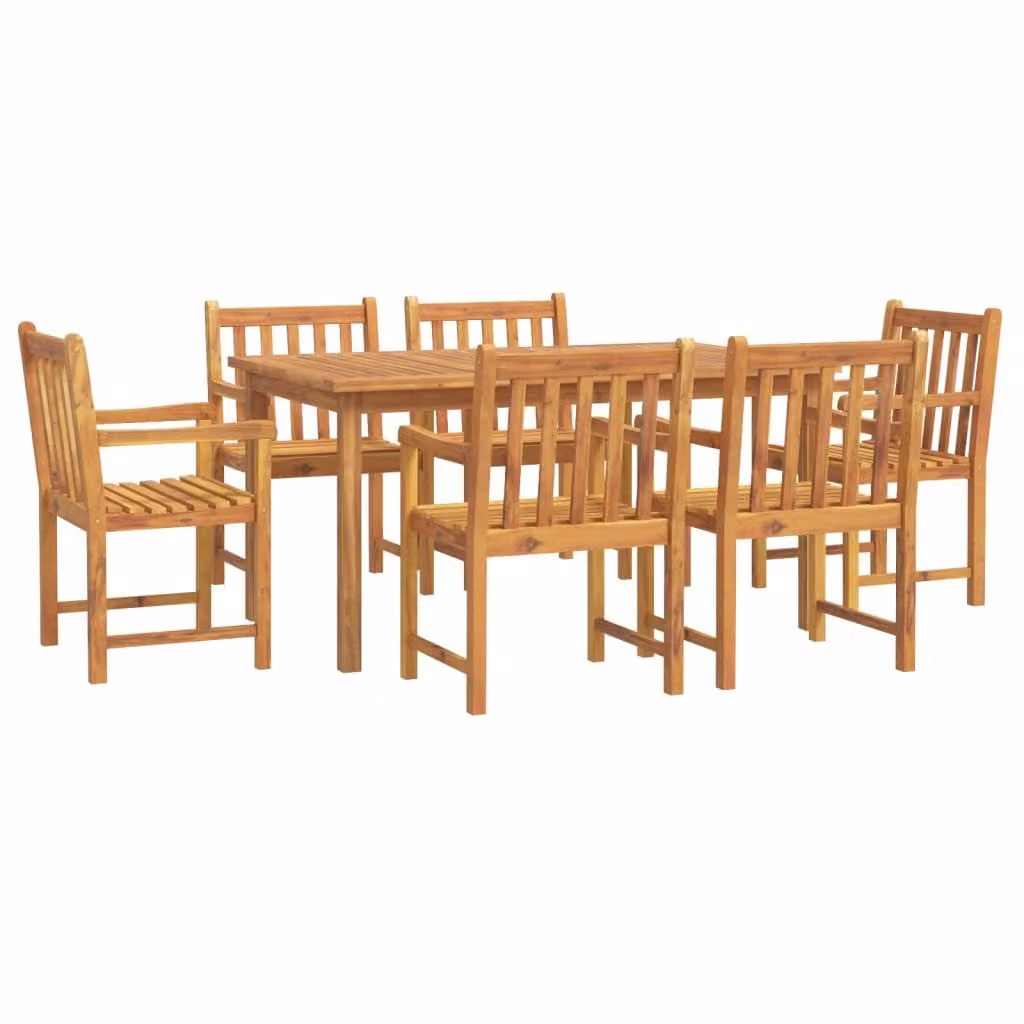 Set da Pranzo da Giardino 7 pz in Legno Massello di Acacia