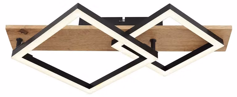 Lampada da soffitto a LED, metallo, effetto legno, nero, L 47,5 cm