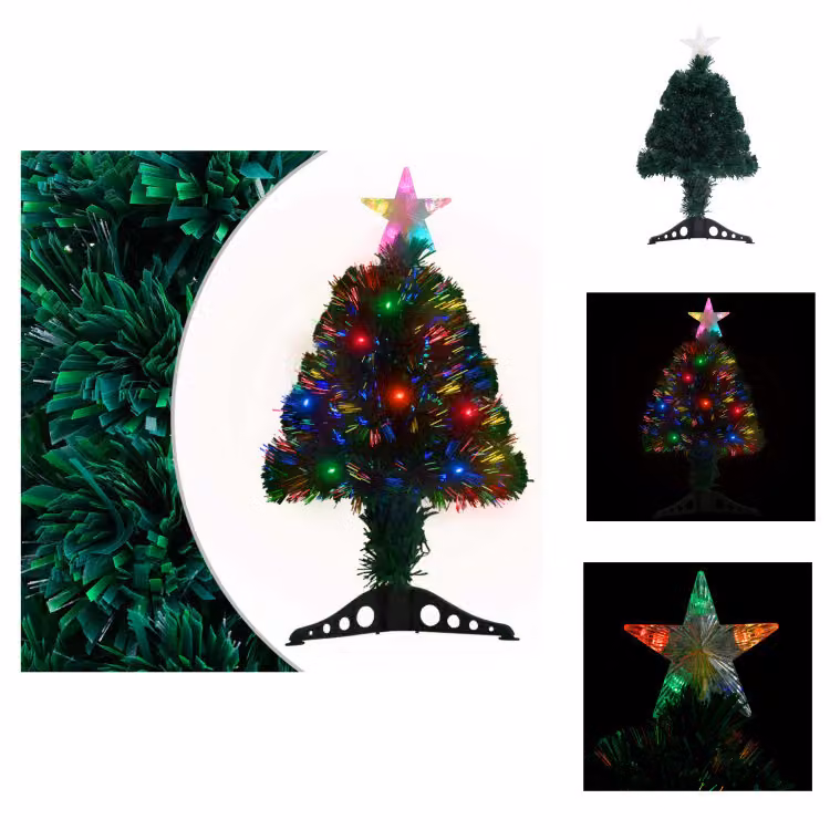 albero di Natale vidaXL con illuminazione e supporto 64 cm in fibra di vetro - Alberi di Natale