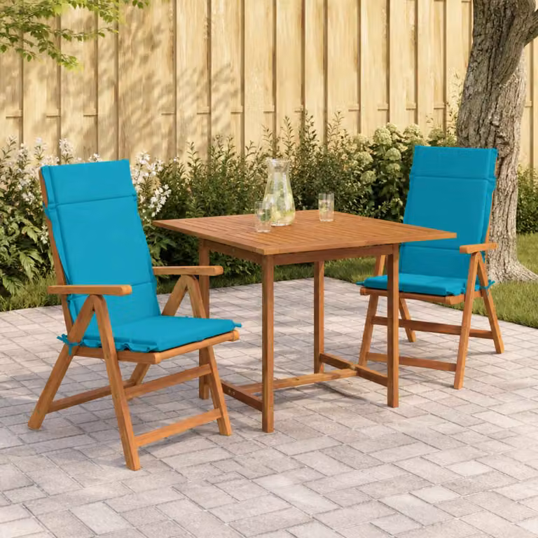 Set di 2 cuscini per sedia alta vidaXL GEMERT in poliestere, colore turchese e blu