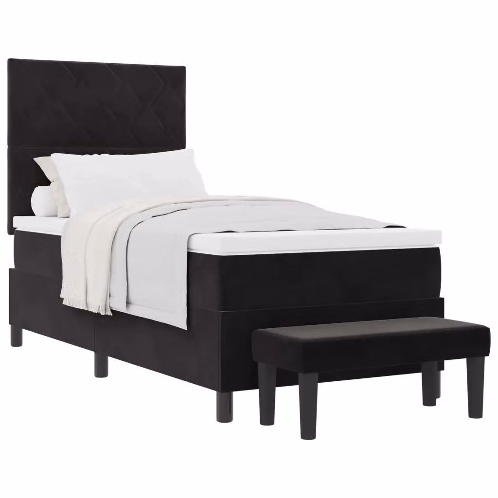 Letto moderno con testiera in velluto nero vidaXL L/P: 200 x 90 cm – 2