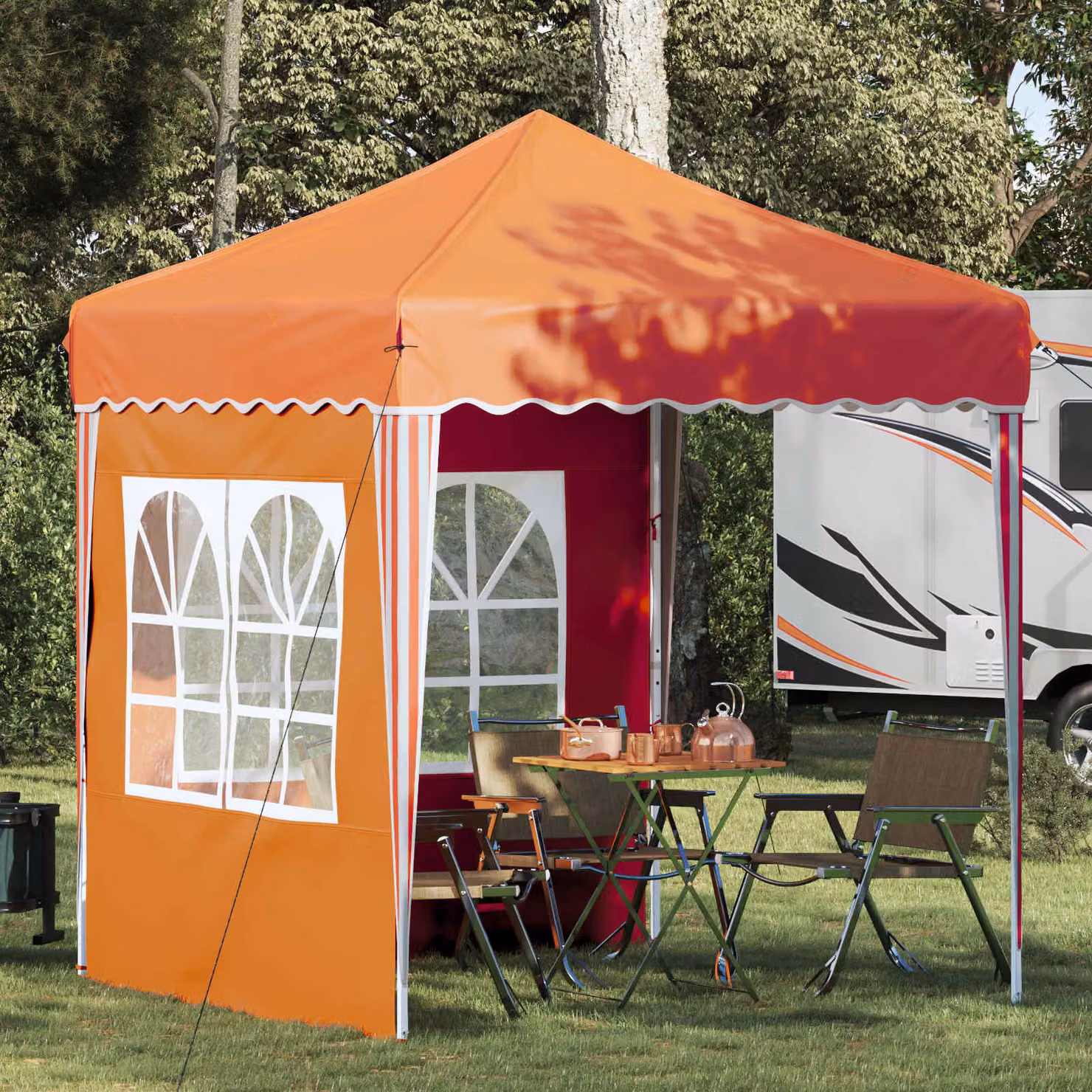 vidaXL Tenda per feste a pop-up arancione L/P/H: 195 x 195 x 245 cm
