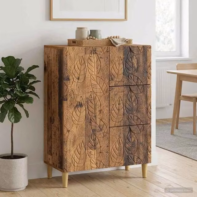 Credenza moderna vidaXL in legno marrone per soggiorno e sala da pranzo L: 66 cm, P: 34,5 cm, H: 90 cm