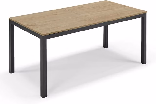 Tavolo da pranzo allungabile Noce Nodato 160x85 modello GIOTTO MADE IN ITALY con 2 allunghe laterali da 40 cm per sala da pranzo, cucina e soggiorno, design moderno