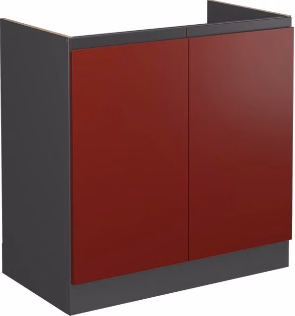 Mobile lavello cucina Vicco R-Line Rosso e Antracite con ante a battente, senza piano di lavoro, L: 80 cm