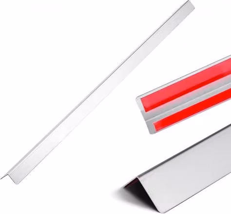 VEVOR Paraspigoli in Acciaio Inox Argento, Confezione da 10 pezzi, Profilo Angolare Autoadesivo per Protezione Pareti, L/P/H: 3,8 x 3,8 x 121,7 cm