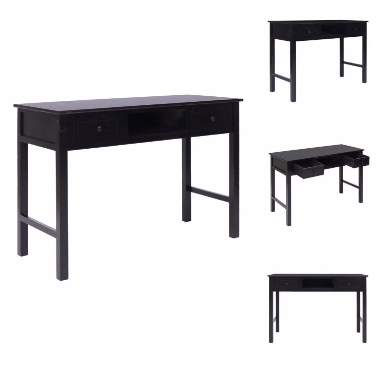 vidaXL Scrivania nera 110×45×76 cm in legno - Scrivanie