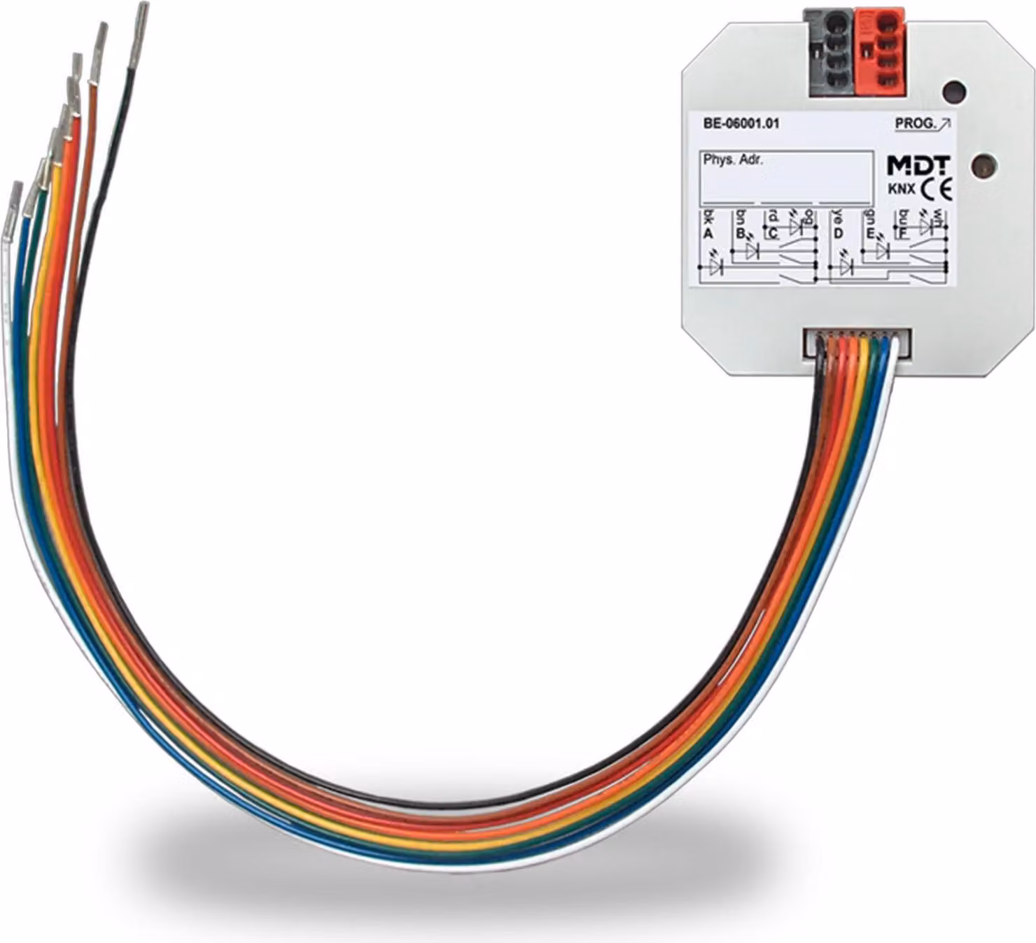 Interfaccia pulsante MDT KNX a 6 vie per contatti a potenziale zero Up, 1 pz.