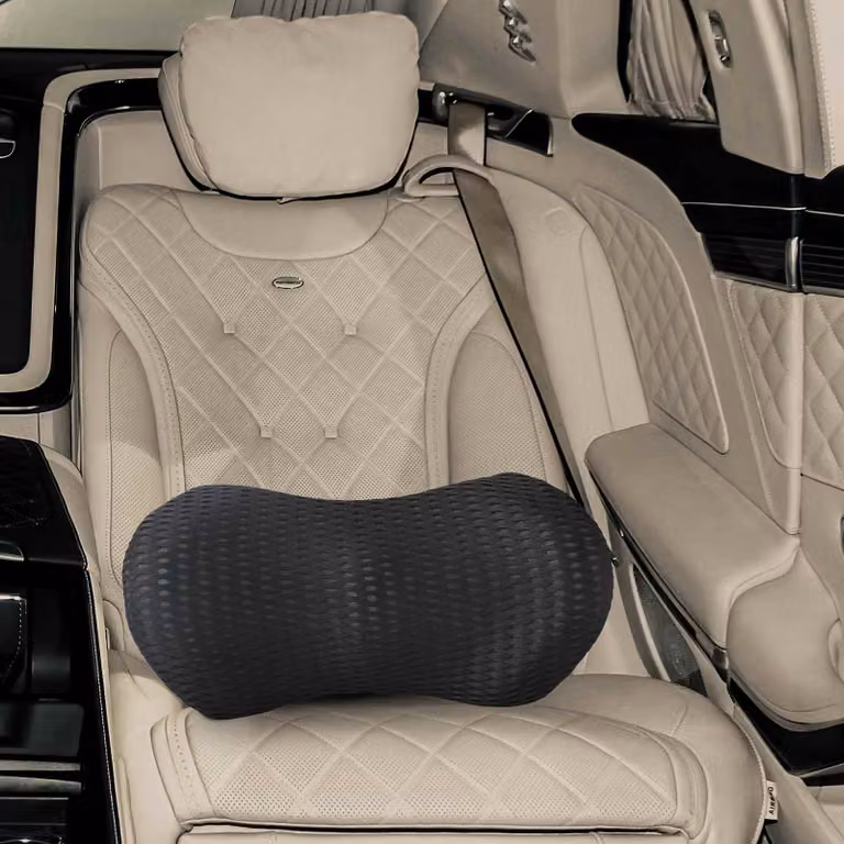 vidaXL Cuscino lombare in memory foam nero con rivestimento rimovibile e traspirante L 46 x P 24 x H 11 cm