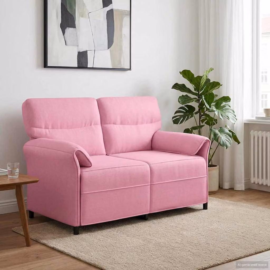 Divano moderno vidaXL in tessuto rosa con struttura in metallo e imbottitura in schiuma per il tuo soggiorno