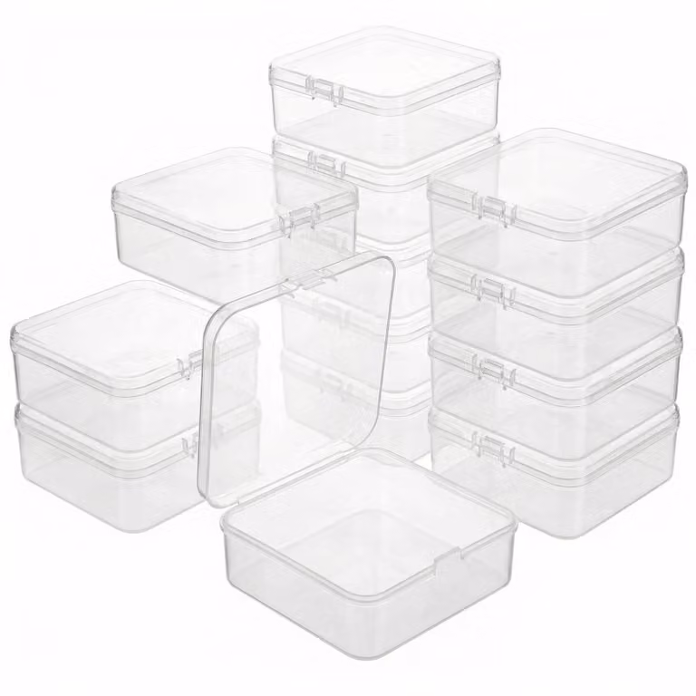 Piccole scatole quadrate con coperchio a cerniera, confezione da 12 pezzi, dimensioni 95 x 95 x 35 mm, ideali per gioielli