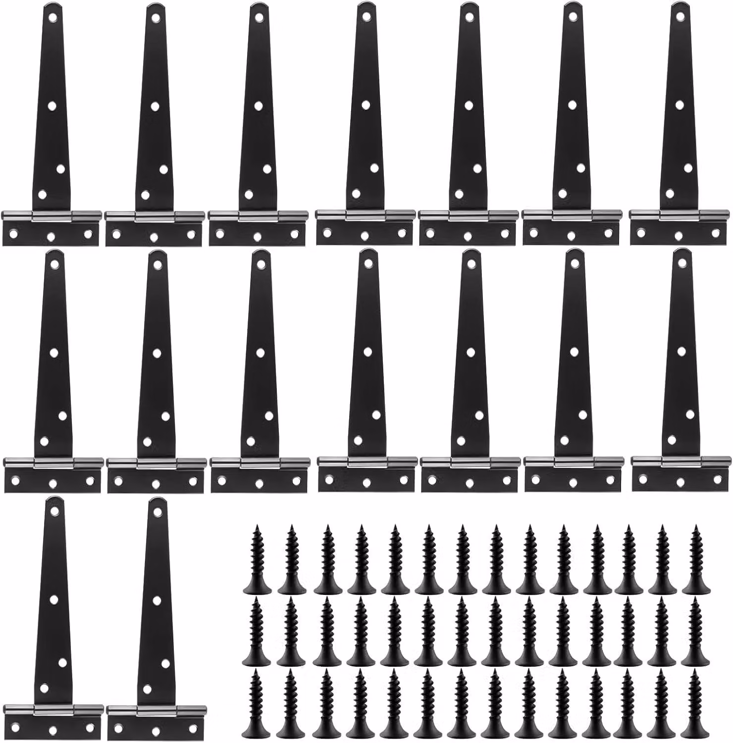 Strisce di acciaio nero, dimensioni 15 x 7 x 2,5 cm, confezione da 16 pezzi, per porte e cancelli
