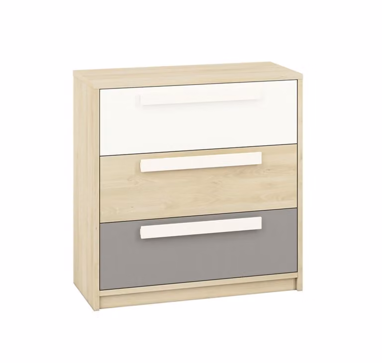 Cassettiera con cassetti INNES - faggio fjord / bianco / grigio platino