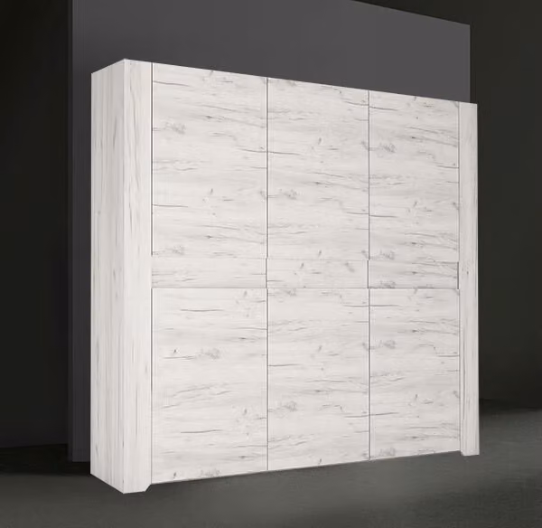 Armadio giovanile armadio rovere bianco 3 ante 220 cm