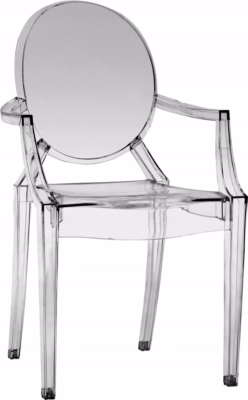 Sedia da pranzo trasparente 38x48x90 cm in policarbonato; sedia da cucina e da soggiorno in stile moderno; nera