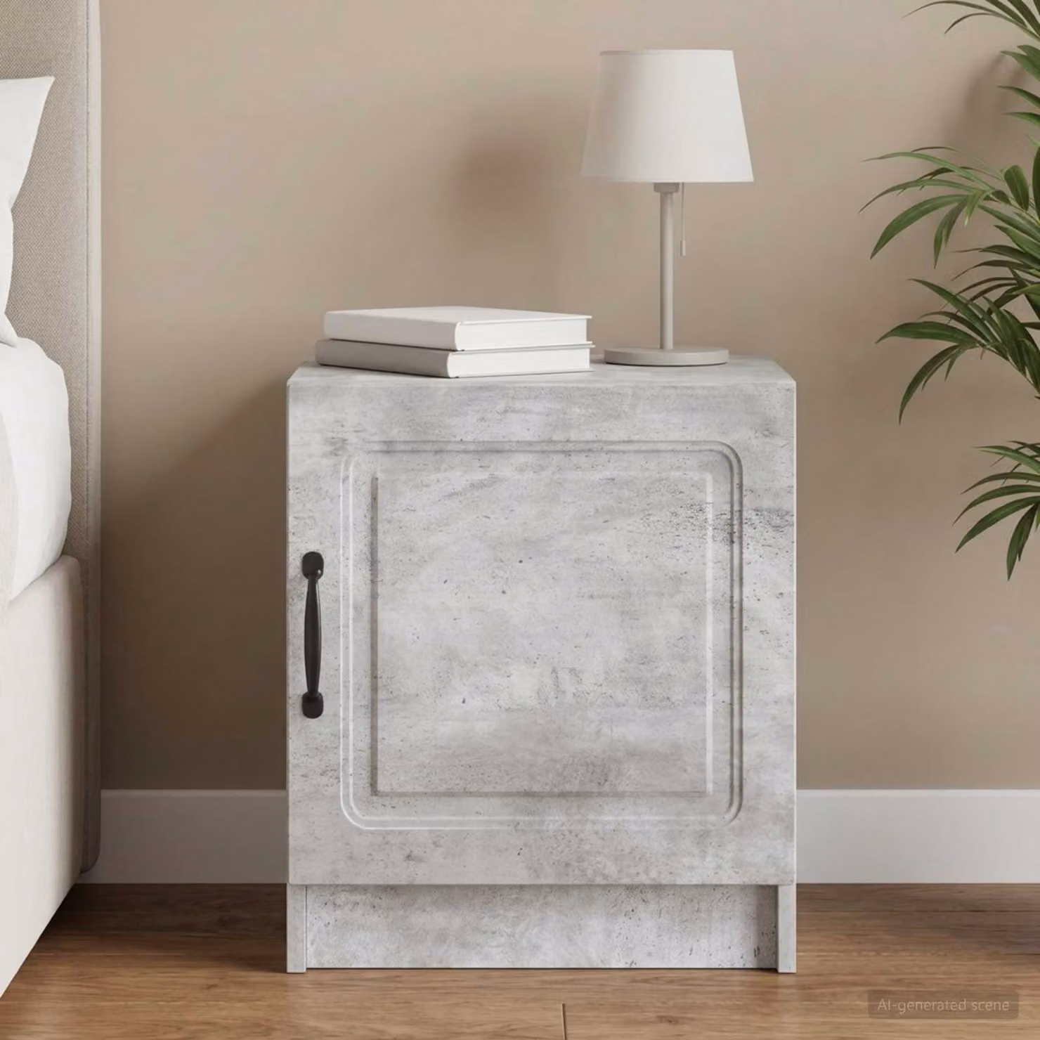 Armadio da notte moderno vidaXL in MDF Grigio Cemento, L 43 cm x P 34,5 cm x H 47 cm
