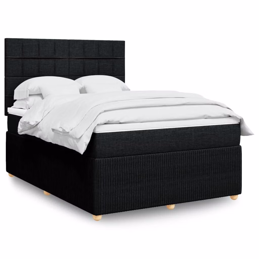 Maison Exclusive - Letto boxspring con materasso nero 140x200 cm Tessuto