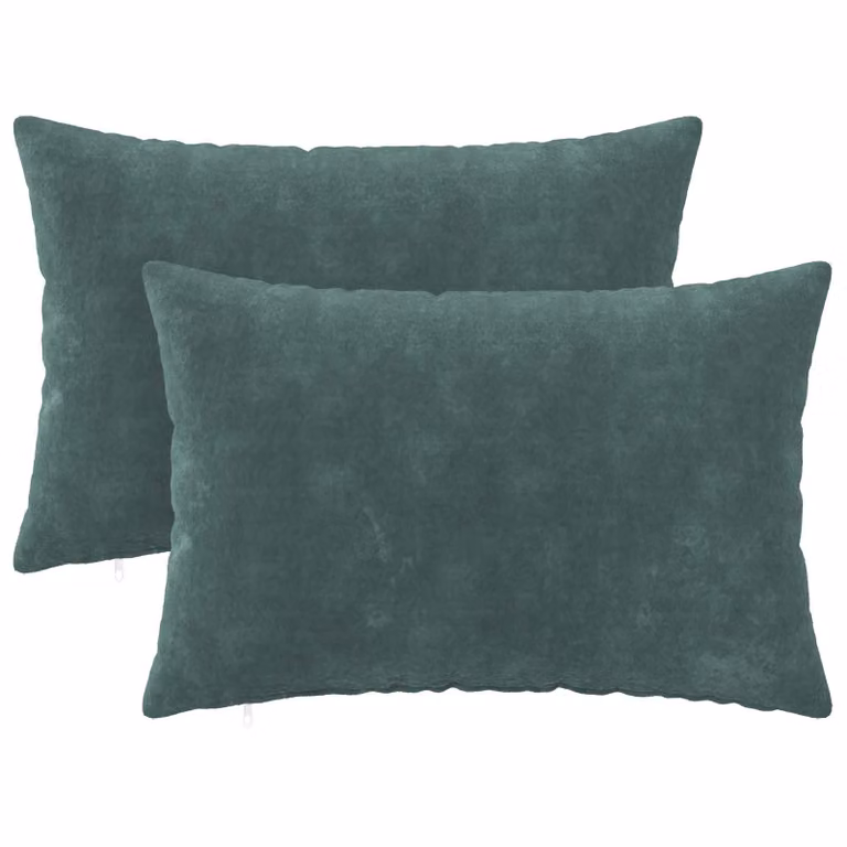 Set di 2 cuscini vidaXL HEERLEN in microfibra blu mare, L 60 cm x P 40 cm x H 40 cm
