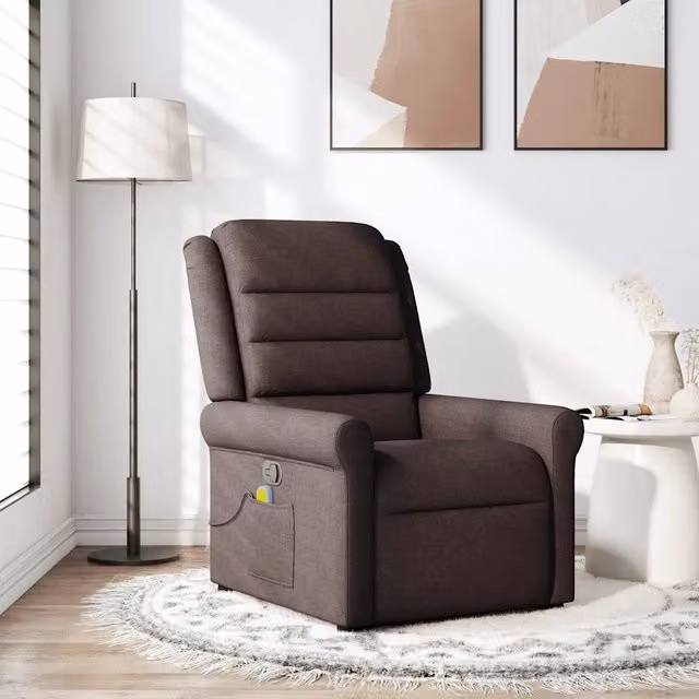 Poltrona Reclinabile Relax vidaXL in Tessuto Marrone con Braccioli L: 73,0 cm, P: 91,5 cm, H: 102,5 cm