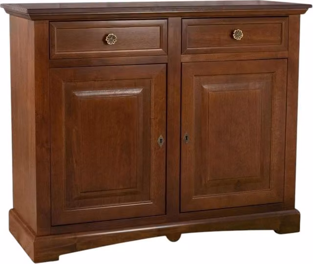 Credenza arte povera a 2 ante in legno noce scuro Mobili 2G L/P/H: 117 x 46 x 96 cm