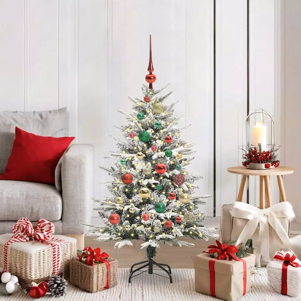 vidaXL Albero di Natale Artificiale Pre-illuminato con Set di Palline