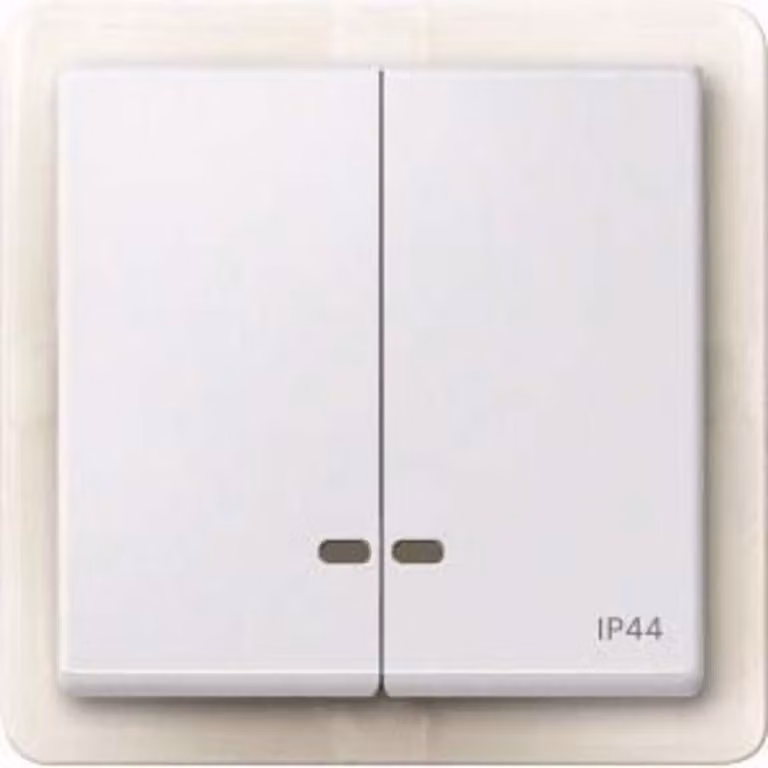 Altalena doppia con finestra di ispezione IP44, bianco polare, sistema M