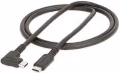 Cavo USB C Startech.Com da 100W con connettore angolato, colore nero, lunghezza 1m, modello RUSB31CC1MBR