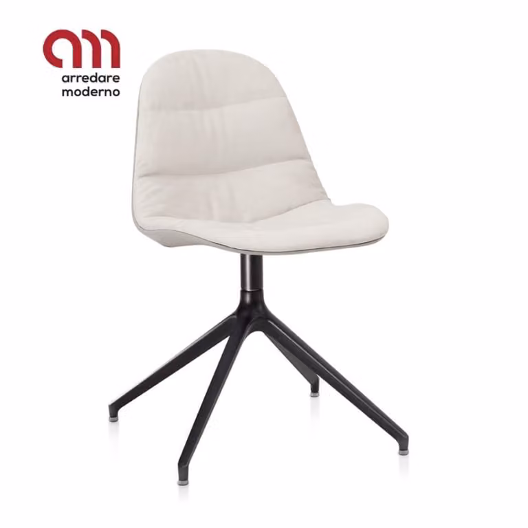Sedia Mood Bontempi Casa girevole in alluminio rivestita