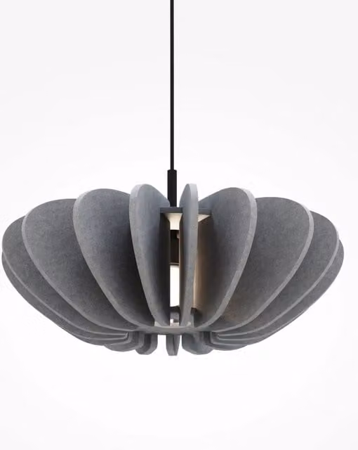 Sospensione Contemporanea Cambio Alluminio Nero Feltro Grigio Chiaro 1 E27 D58