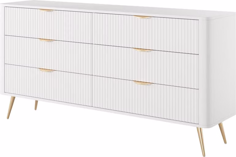 Comò FURNLUX Lante bianco e oro 163 cm / Colore principale: bianco / Dimensioni: 163 x 81 x 38 cm