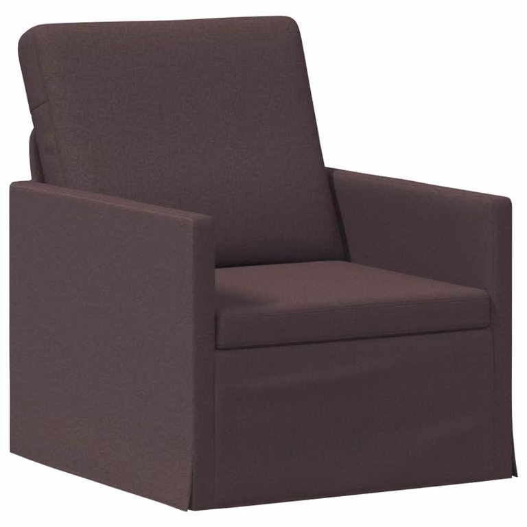 Divano Singolo Moderno vidaXL in Tessuto Marrone con Struttura in Metallo L: 70 cm, P: 81 cm, H: 82 cm
