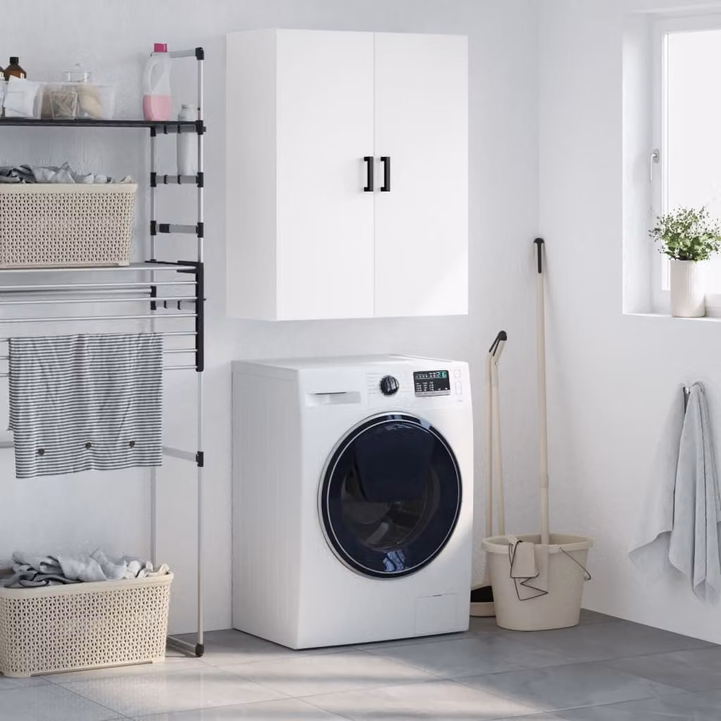 Mobile a parete vidaXL moderno bianco con ante a battente L/P/H: 69,5 x 34 x 90 cm