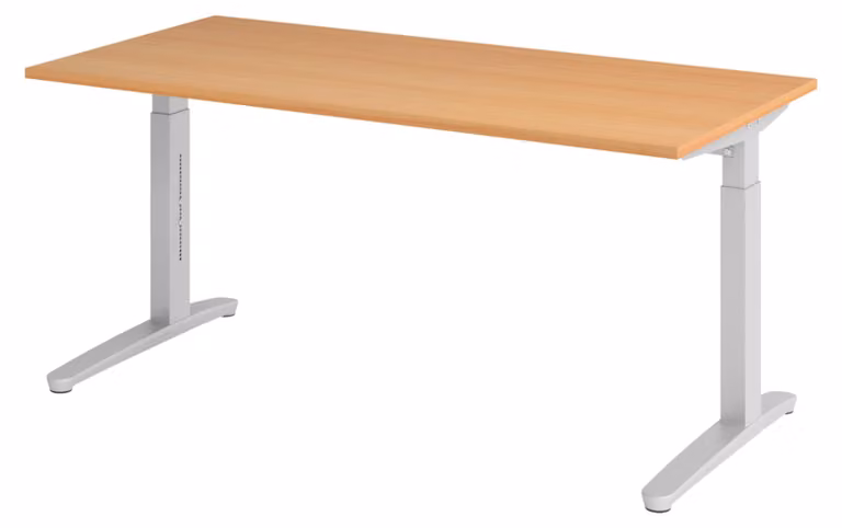 bümö Scrivania Serie-XB - Struttura: argento, finitura: faggio, dimensioni: 160 x 80 cm