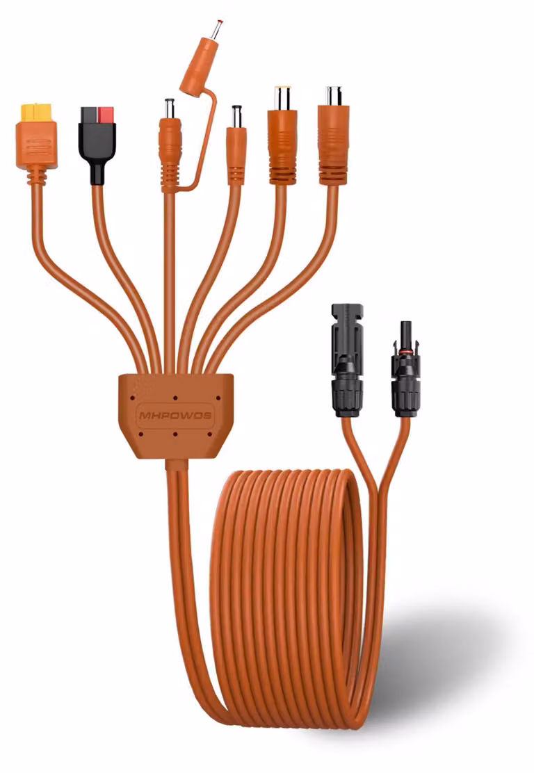 Cavo adattatore per pannelli solari - MH-SA-005. Cavo per pannelli solari con connettore - 7 poli - Per il collegamento in parallelo di moduli - Connessione alla batteria