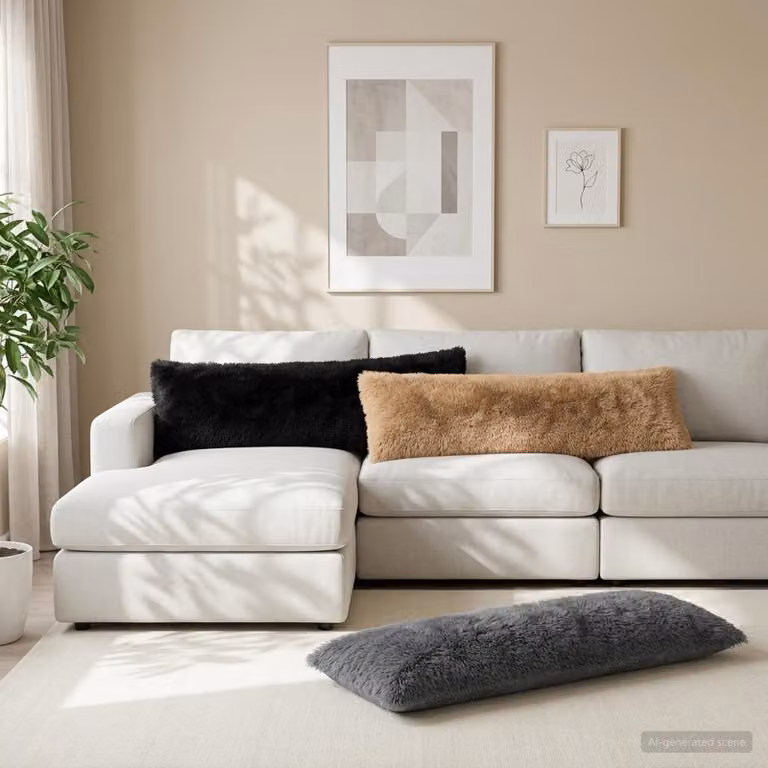 Federa vidaXL HEERLEN in pile nera, L 145 cm x P 40 cm