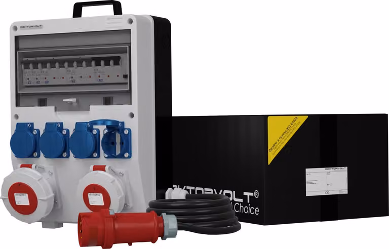 Distributore di potenza TD-S/FI 32A 16A 4x230V IP54 SKH cavo 5x4mm2 Doktorvolt 9733