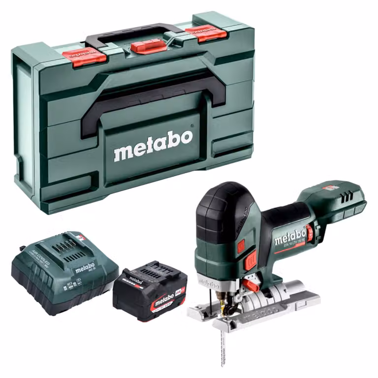 Sega a gattuccio a batteria Metabo STA 18 LTX 150 BL 18 V 150 mm Brushless + 1x batteria 4,0 Ah + caricabatterie + Metabox