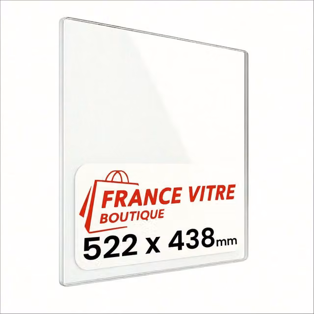 522 x 438 x 4 mm - Vetro per stufa a legna - vetro camino di ricambio - vetro per caminetto resistente al fuoco - France Vitre