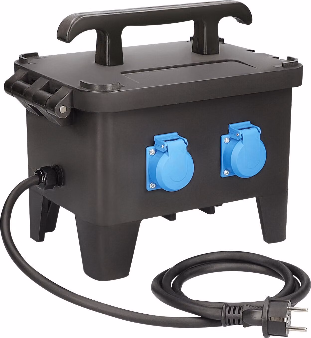 as-Schwabe Centralina di distribuzione elettrica da cantiere Schuko 230 V 16 A con 4 prese Schuko 230 V 16 A IP44