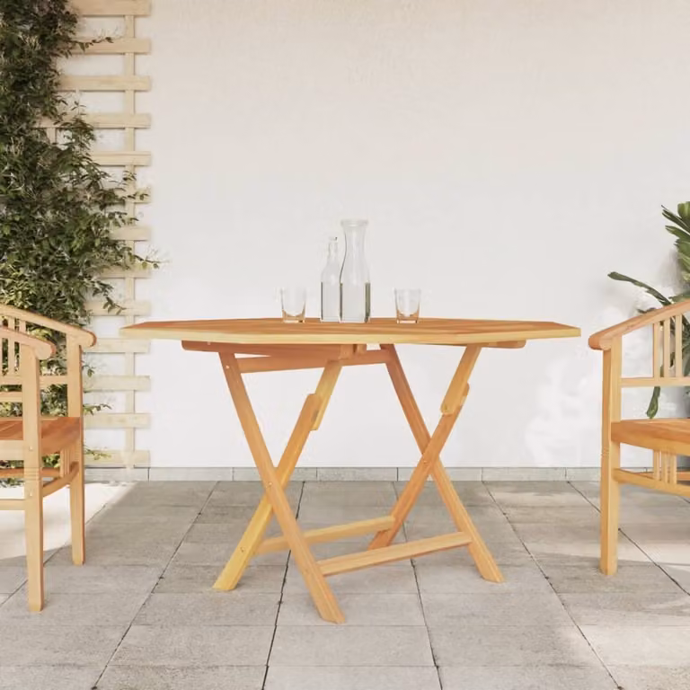 The Living Store Tavolo da giardino pieghevole 120x120x75 cm in legno massiccio teak
