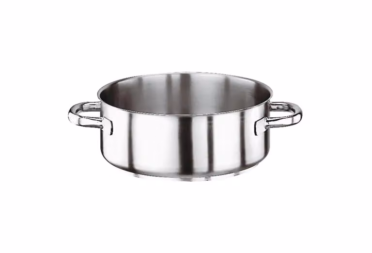 Casseruola Bassa Serie 1000 in acciaio inox con due maniglie per induzione, diam.20cm