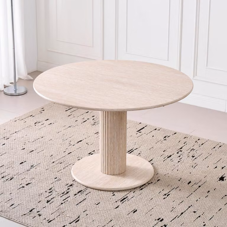 Tavolo rotondo, diametro 115 cm, in MDF, design moderno e minimalista, altezza 75 cm