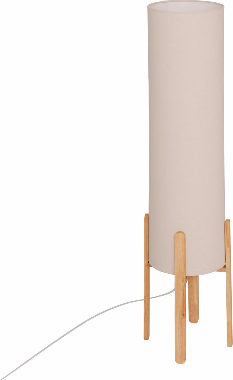 Lampada da terra paralume tessile RAFA gambe in legno, Ø 24 x 107 cm