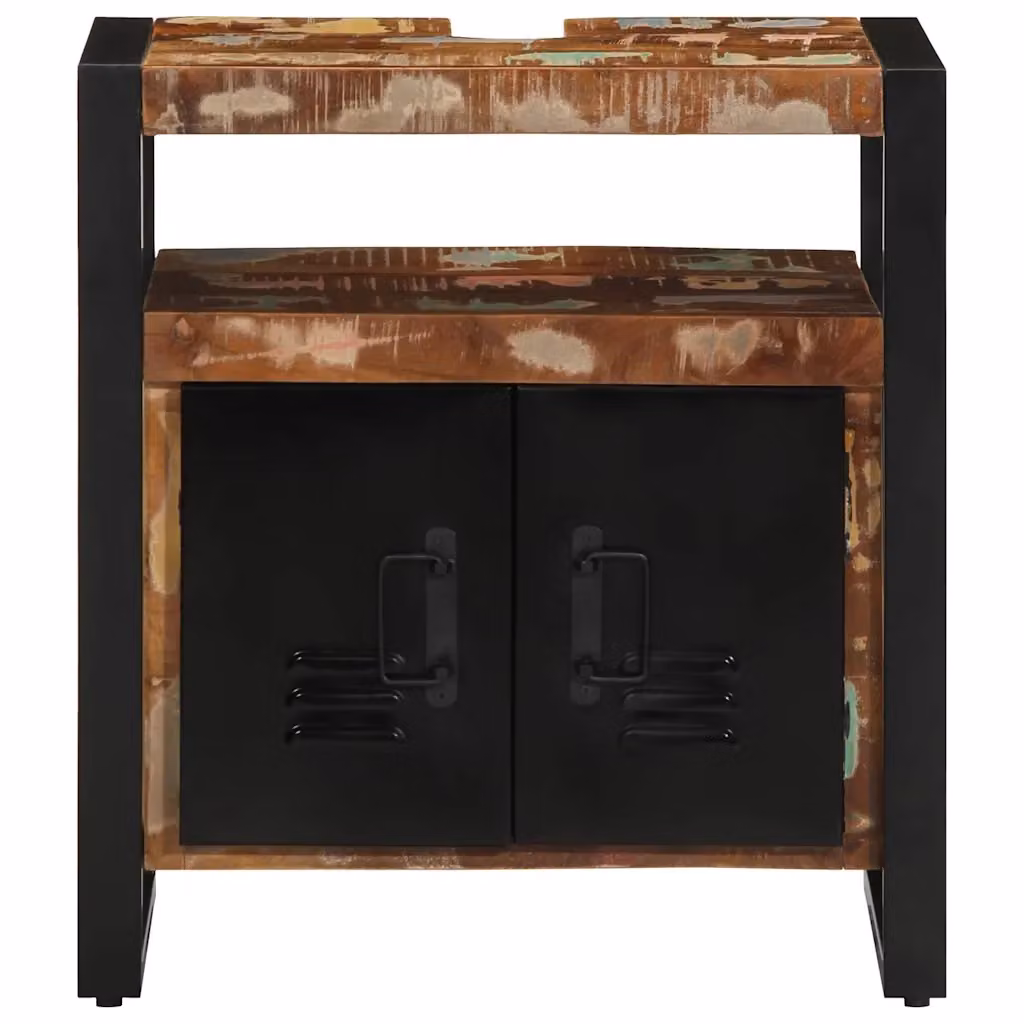 Mobile da Bagno Industrial vidaXL in Legno Massello Marrone L: 55 cm, P: 35 cm, H: 60 cm – 2