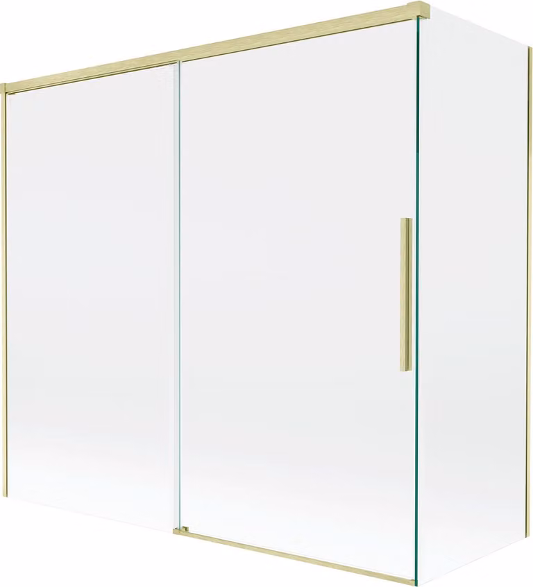 Mexen Rox paravento per vasca da bagno scorrevole a 2 ante 170 + 70 x 150 cm, trasparente, oro satinato - 8C9-170-070-55-00