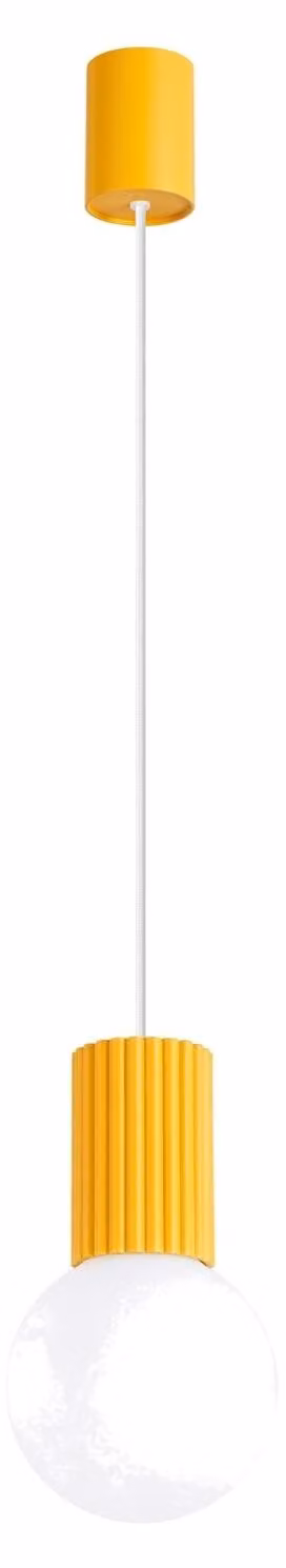 Lampada a sospensione HALO 1 giallo 1xG9 8W alluminio/vetro 120x12x12cm Sollux Lighting