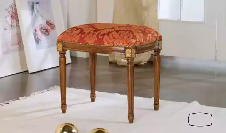 Luxus Einrichtung Hocker Designer Sitzmöbel Polster Textil Stoff