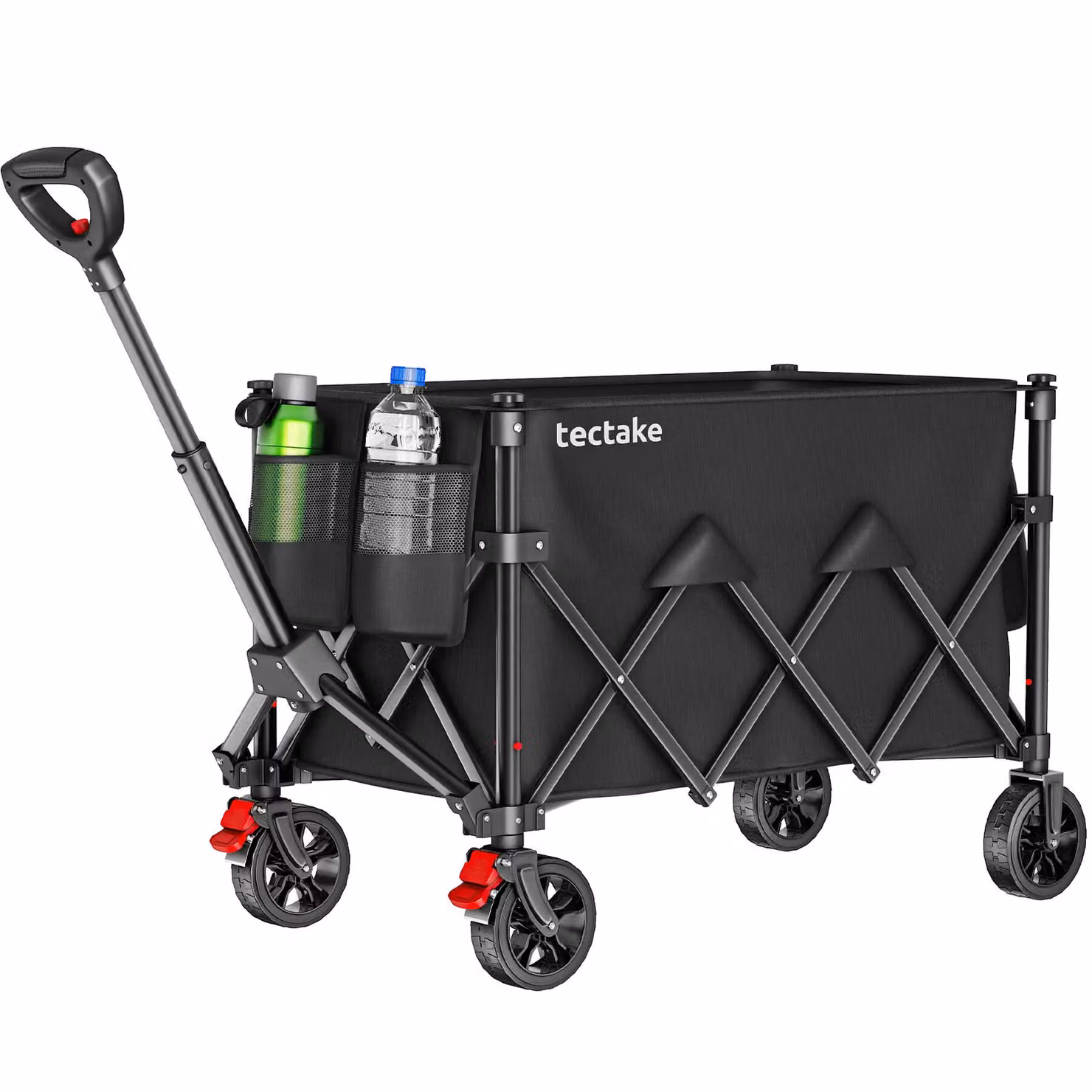 Carrello a mano pieghevole RollRider tectake con manico telescopico e ruote profilate, nero – 3