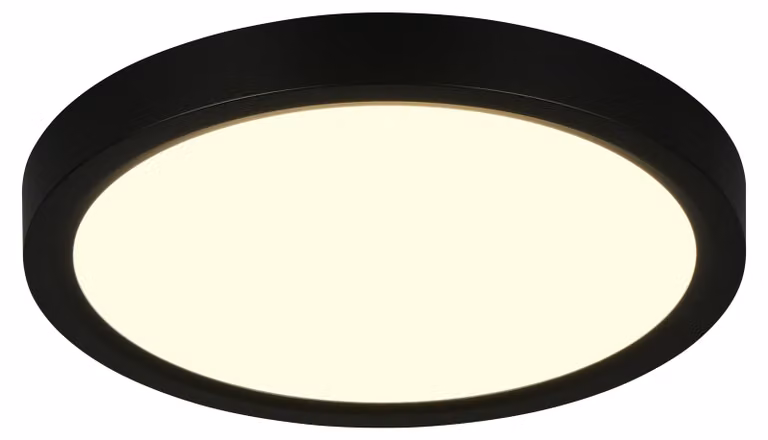 Lampada da soffitto a LED, metallo, nero opaco, interruttore dimmer, D 23 cm