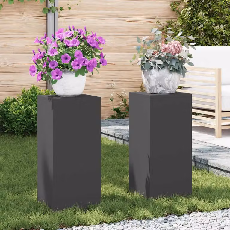 vidaXL Supporto per piante 2 pz Nero 24 x 24 x 55 cm